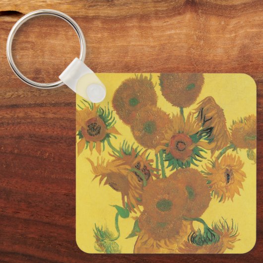 Vincent van Gogh - Vase met vijftien zonnebloemen Sleutelhanger (Voorkant)