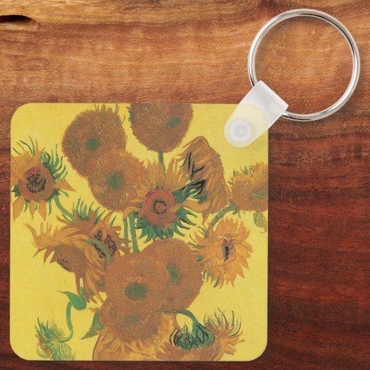Vincent van Gogh - Vase met vijftien zonnebloemen Sleutelhanger (Achterkant)