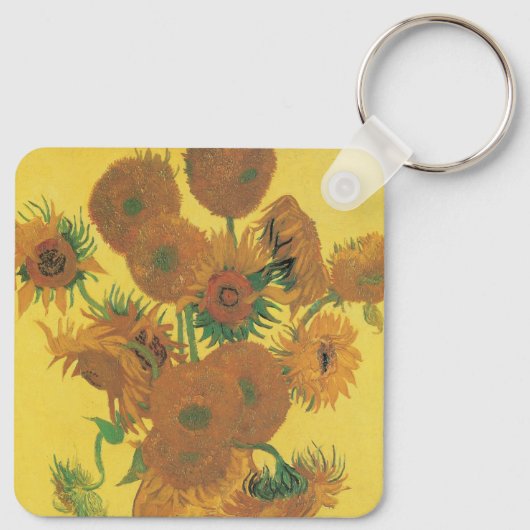 Vincent van Gogh - Vase met vijftien zonnebloemen Sleutelhanger (Achterkant)
