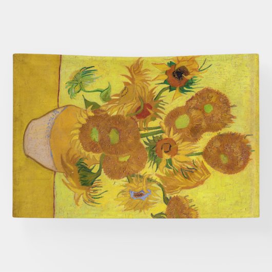 Vincent van Gogh - Vase met vijftien zonnebloemen Spandoek