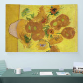 Vincent van Gogh - Vase met vijftien zonnebloemen Spandoek (Beurs)