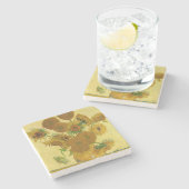 Vincent van Gogh - Vase met vijftien zonnebloemen Stenen Onderzetter (Zijkant)