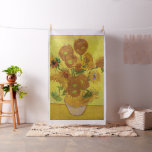 Vincent van Gogh - Vase met vijftien zonnebloemen Stof<br><div class="desc">Vase met vijftien zonnebloemen / Vase avec quinze tournesols - Vincent Van Gogh,  januari 1889 - Sunflower 1889 repetition of fouth version (F458)</div>