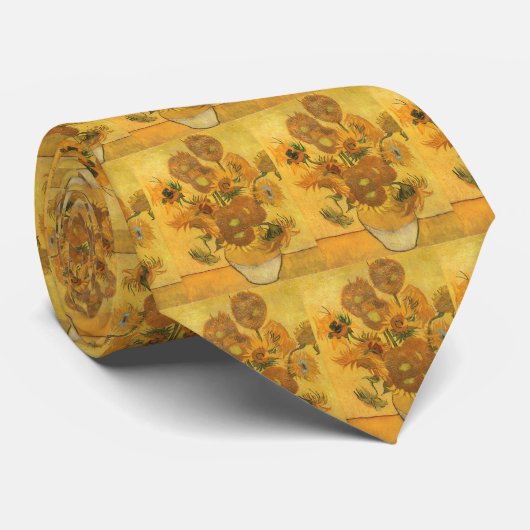 Vincent van Gogh - Vase met vijftien zonnebloemen Stropdas (Opgerold)