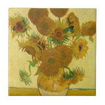 Vincent van Gogh - Vase met vijftien zonnebloemen Tegeltje<br><div class="desc">Vase met vijftien zonnebloemen / Vase avec quinze tournesols - Vincent Van Gogh,  augustus 1888 - Sunflower 1888 fouth version (F454)</div>
