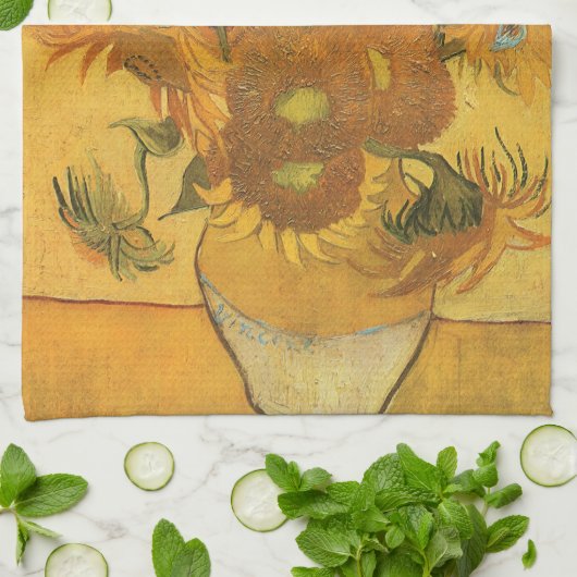 Vincent van Gogh - Vase met vijftien zonnebloemen Theedoek (Gevouwen)