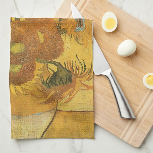 Vincent van Gogh - Vase met vijftien zonnebloemen Theedoek (Quarter Fold)