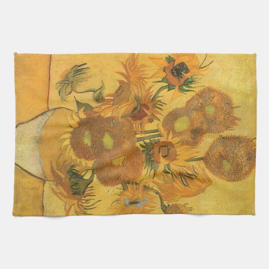 Vincent van Gogh - Vase met vijftien zonnebloemen Theedoek (Horizontaal)