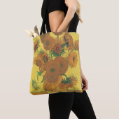 Vincent van Gogh - Vase met vijftien zonnebloemen Tote Bag (Dichtbij)