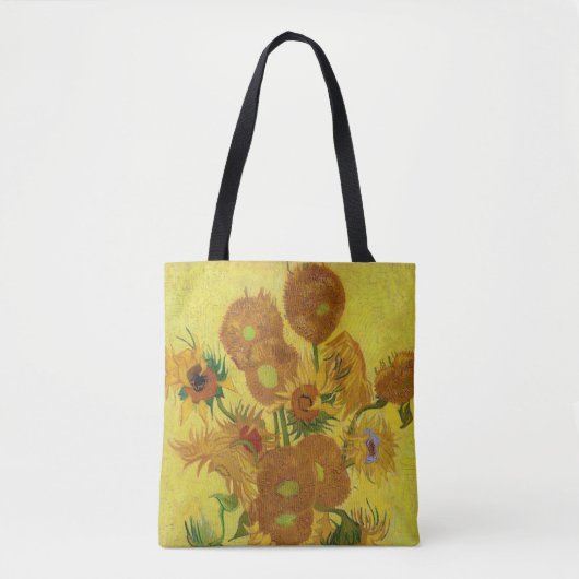 Vincent van Gogh - Vase met vijftien zonnebloemen Tote Bag (Voorkant)