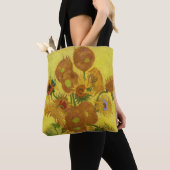 Vincent van Gogh - Vase met vijftien zonnebloemen Tote Bag (Dichtbij)