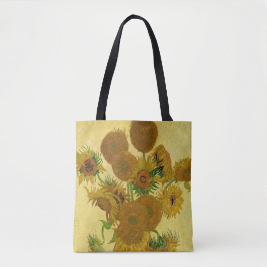 Vincent van Gogh - Vase met vijftien zonnebloemen Tote Bag (Voorkant)