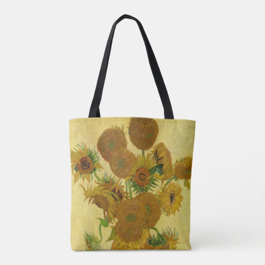Vincent van Gogh - Vase met vijftien zonnebloemen Tote Bag (Achterkant)