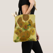 Vincent van Gogh - Vase met vijftien zonnebloemen Tote Bag (Dichtbij)