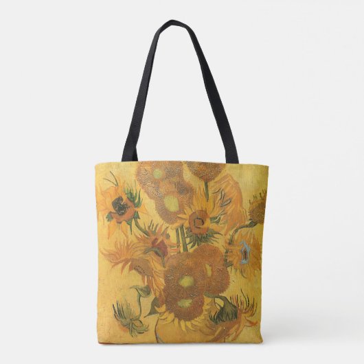 Vincent van Gogh - Vase met vijftien zonnebloemen Tote Bag (Achterkant)