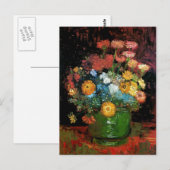 Vincent Van Gogh - Vase met Zinnias Fine Art Briefkaart (Voorkant / Achterkant)