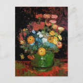 Vincent Van Gogh - Vase met Zinnias Fine Art Briefkaart (Voorkant)