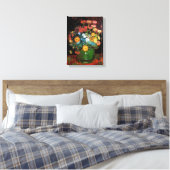 Vincent Van Gogh - Vase met Zinnias Fine Art Canvas Afdruk (Insitu (Slaapkamer))
