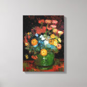 Vincent Van Gogh - Vase met Zinnias Fine Art Canvas Afdruk (Voorkant)