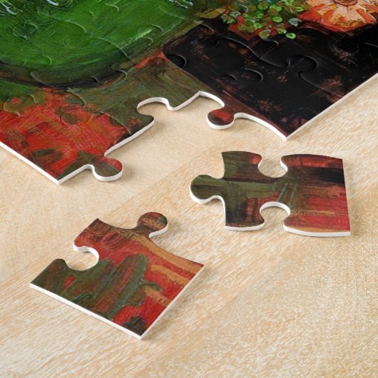 Vincent Van Gogh - Vase met Zinnias Fine Art Legpuzzel (Zijkant)