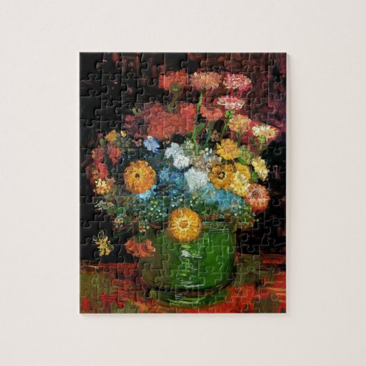 Vincent Van Gogh - Vase met Zinnias Fine Art Legpuzzel (Verticaal)