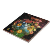 Vincent Van Gogh - Vase met Zinnias Fine Art Tegeltje (Zijkant)