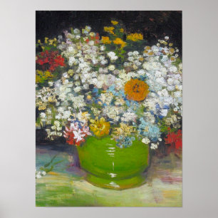 Vincent Van Gogh - Vase met Zinnias Poster