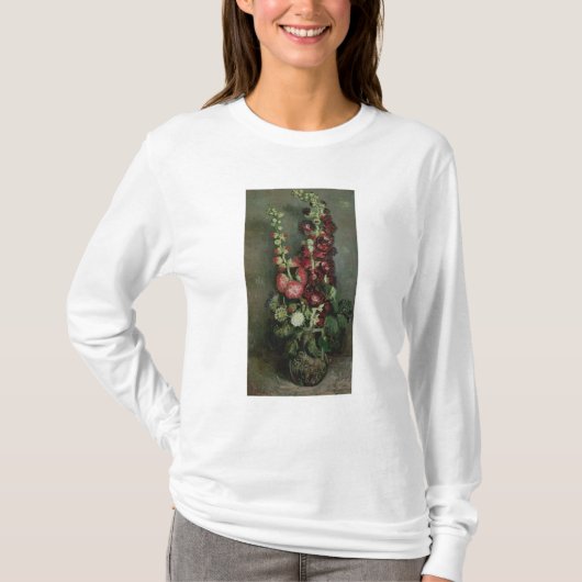 Vincent van Gogh | Vase of Hollyhocks, 1886 T-shirt (Voorkant)