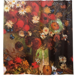 Vincent Van Gogh Vase Poppies Kornbloemen Douchegordijn