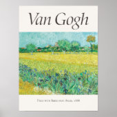 Vincent van Gogh Veld met Irissen Art Print Retro (Voorkant)