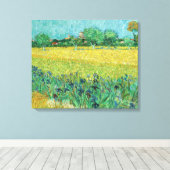 Vincent van Gogh - Veld met irissen bij Arles Canvas Afdruk (Insitu (Houten vloer))