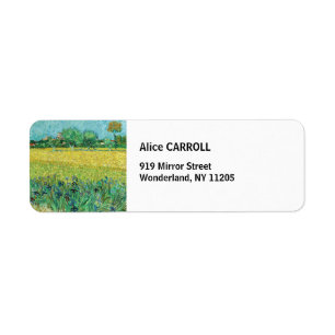Vincent van Gogh - Veld met irissen bij Arles Etiket