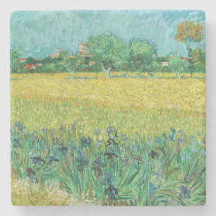 Vincent van Gogh - Veld met irissen bij Arles Stenen Onderzetter