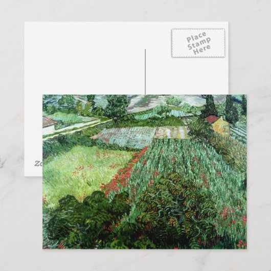 Vincent van Gogh | Veld met papavers, 1889 Briefkaart (Voorkant / Achterkant)