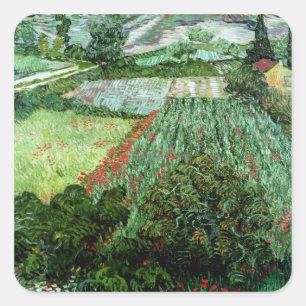 Vincent van Gogh Veld met papavers, 1889 Vierkante Sticker
