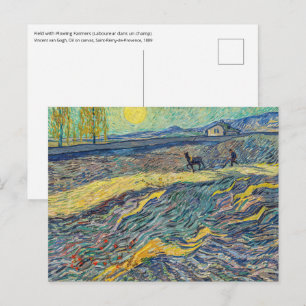 Vincent van Gogh - Veld met ploegende boeren Briefkaart