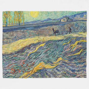 Vincent van Gogh - Veld met ploegende boeren Fleece Deken