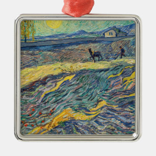 Vincent van Gogh - Veld met ploegende boeren Metalen Ornament
