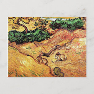 Vincent Van Gogh - Veld met Twee Konijnen Kunstwer Briefkaart