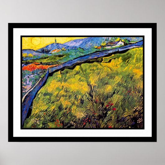 Vincent van Gogh - Veldgebied van voorjaarstarwe Poster (Voorkant)