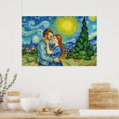Vincent Van Gogh verliefd -- WONKY ART Poster (Keuken)
