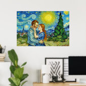 Vincent Van Gogh verliefd -- WONKY ART Poster (Thuiskantoor)