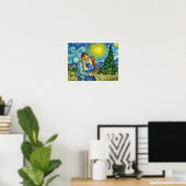 Vincent Van Gogh verliefd -- WONKY ART Poster (Thuiskantoor)