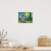 Vincent Van Gogh verliefd -- WONKY ART Poster (Keuken)