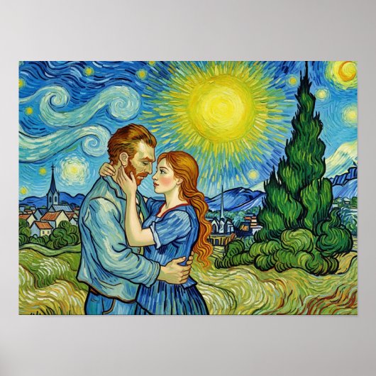 Vincent Van Gogh verliefd -- WONKY ART Poster (Voorkant)
