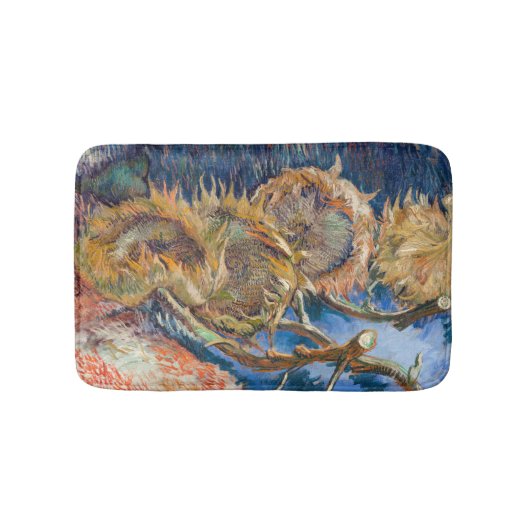 Vincent van Gogh - Vier Afgesneden Zonnebloemen Badmat (Voorkant)