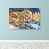 Vincent van Gogh - Vier Afgesneden Zonnebloemen Canvas Afdruk (Insitu (Houten vloer))