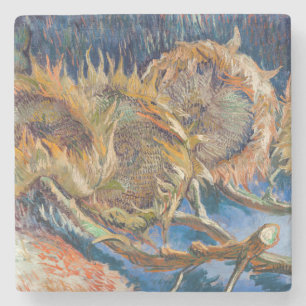 Vincent van Gogh - Vier Afgesneden Zonnebloemen Stenen Onderzetter