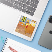 Vincent van Gogh - Vincent's Bedroom in Arles Sticker (Laptop met iPhone)