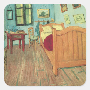 Vincent van Gogh - Vincent's Bedroom in Arles Vierkante Sticker